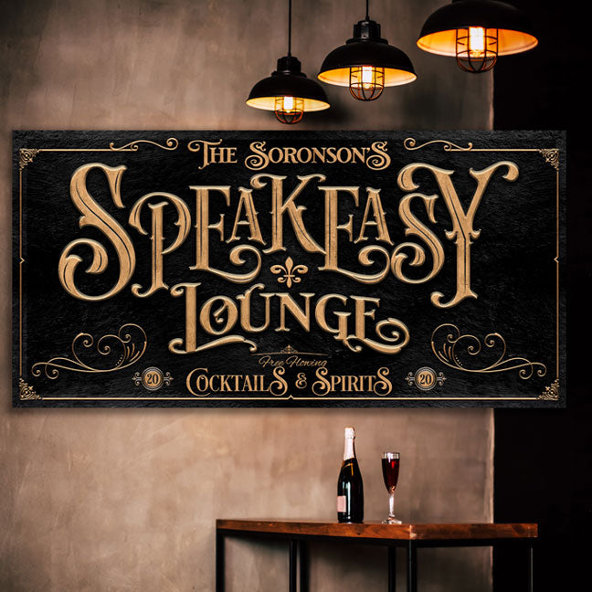 Speakeasy Bar Sign - Lounge Prohibition Decor